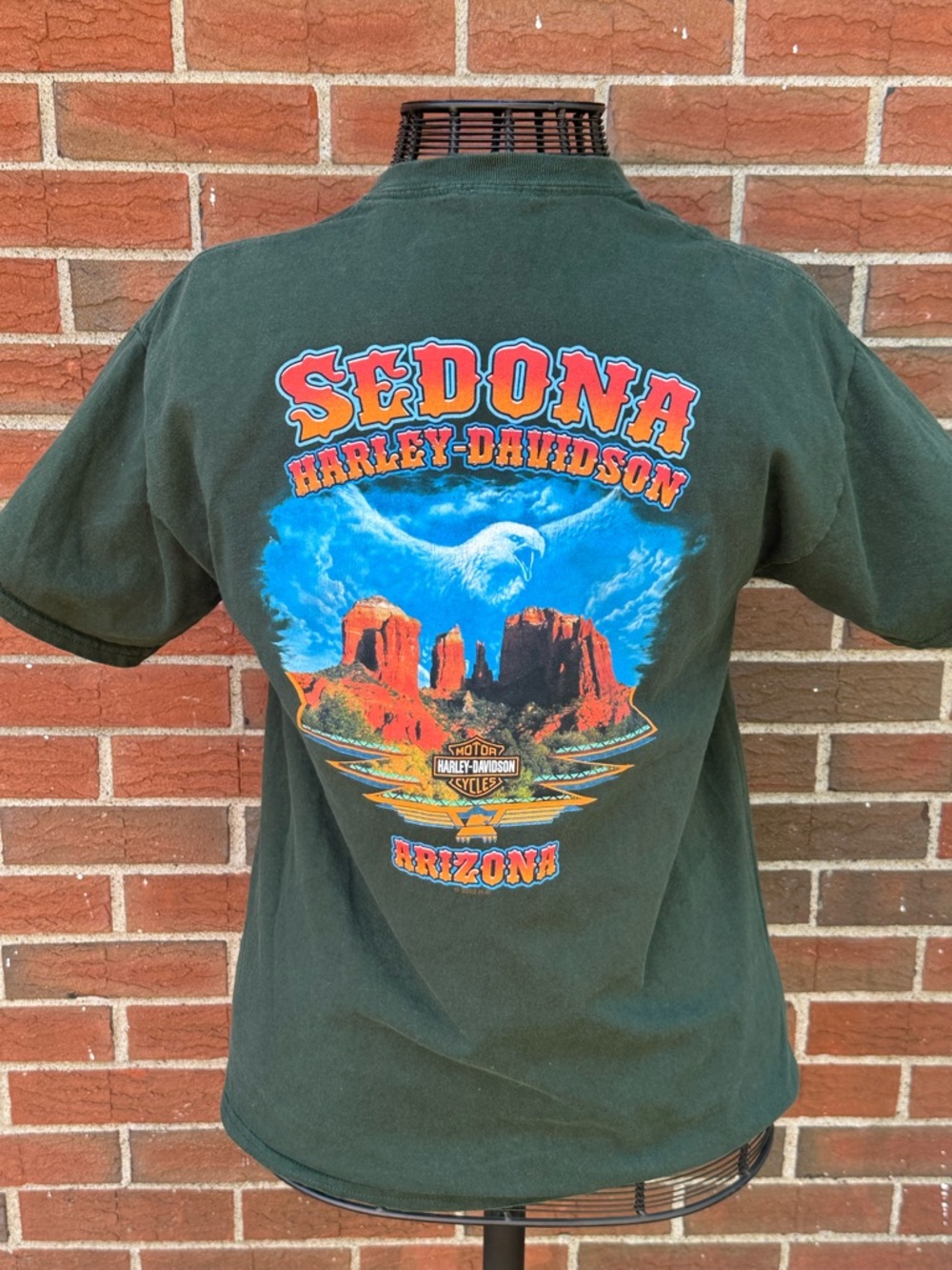 Harley-Davidson Dark Green Sedona Arizona Eagle Graphic Tee Mens L